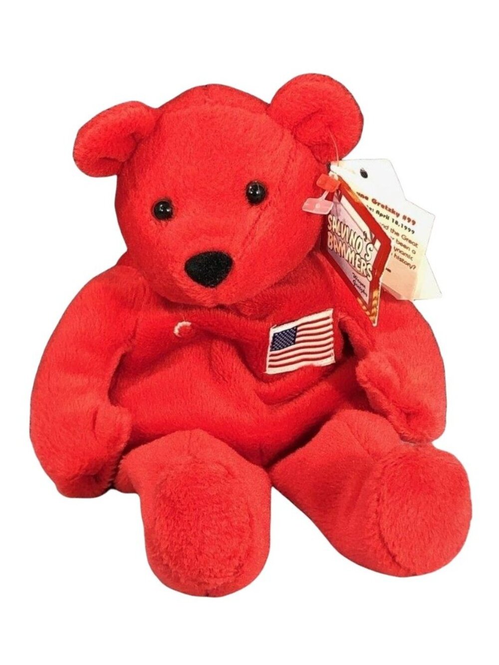 Wayne Gretzky #99 Salvinos Bammers Red Plush Bear With Tag 1999 NHL Hockey 9"